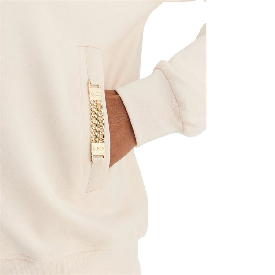 Felpa con zip e dettagli chain da donna Liu Jo | TA6241JS182X0659